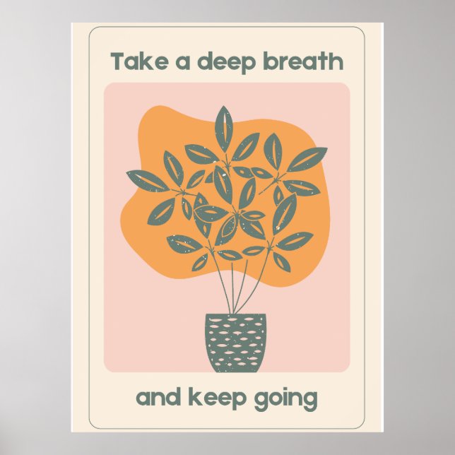 Beige Orange Organic Aesthetic Plant Pot Poster (Framsidan)