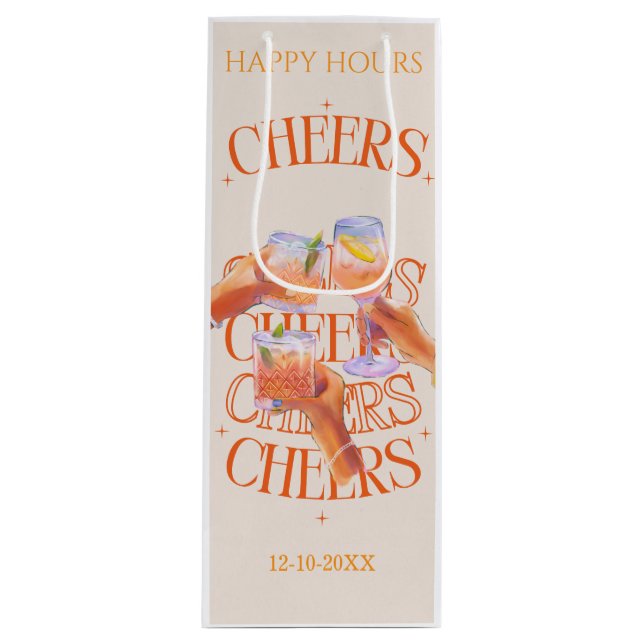 Beige & Orange Retro Typografi Cheers Cocktail (Framsidan)