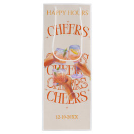 Beige & Orange Retro Typography Cheers Cocktail 