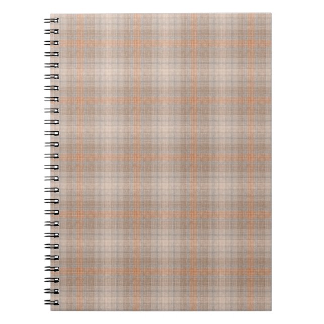 Beige orangefärgad rutig anteckningsbok (Framsidan)