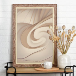 ’Beige Organic Swirl’ | Abstrakt Art Poster