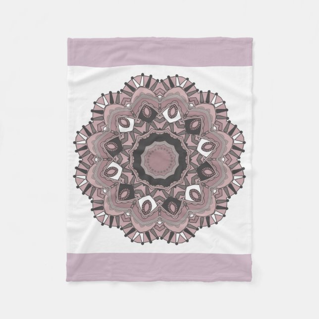 Beige ornament fleecefilt (Framsidan)