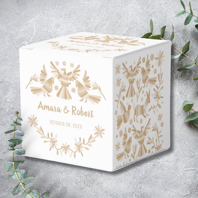 Beige Otomi Favor Box Presentaskar (Skapare uppladdad)