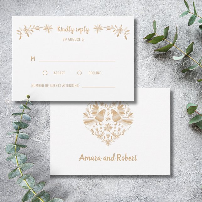 BEIGE OTOMI MEXICAN OSA KORT (Skapare uppladdad)