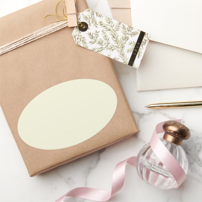 Beige Ovalt Klistermärke (Gifting)