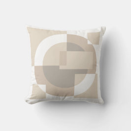 Beige Overlapping Shapes Minimalist Pillow Kudde