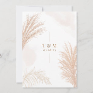 Beige Pampas Grass Inbjudningar