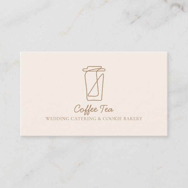 Beige  Papper Drink Tea Kopp Visitkort (Framsida)