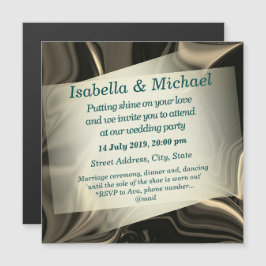 Beige "papper" på ljusbruna skådespel, inbjudan magnetisk inbjudningskort