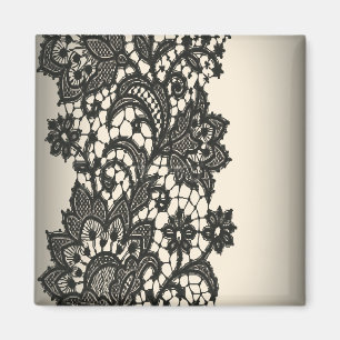 Beige Paris för vintagesvartsnöre mode Magnet