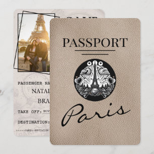 Beige Paris-pass sparat datum Spara Datumet