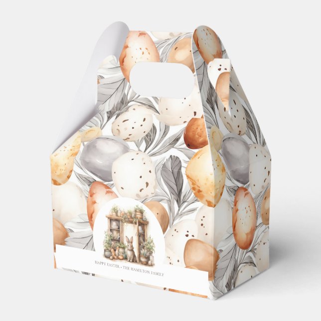 Beige Påsk Rabbit Personlig Presentaskar (Framsidan Sidan)