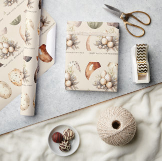 Beige Pastel Easter Eggs Family Name Presentpapper