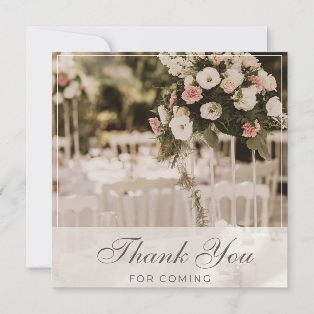 Beige Pastell Elegant Tack Minnesgåva Inbjudningar (Framsida)