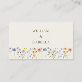 Beige Pastell Vildblomma Placeringskort
