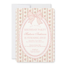 Beige & Peach Vintage Fancy Floral Birthday Party