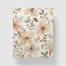 Beige persika blommig akvarell botaniskt mönster