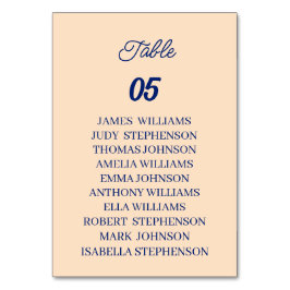 Beige Personligt bröllp Bordsnummer