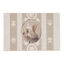 Beige Pet Photo romantic stilized blommigt Damask