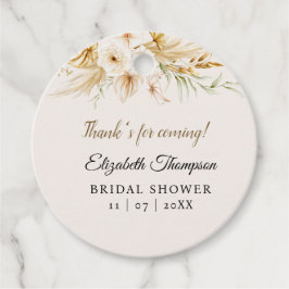 Beige Pink Floral Pattern Bridal Shower Gåvor Etiketter