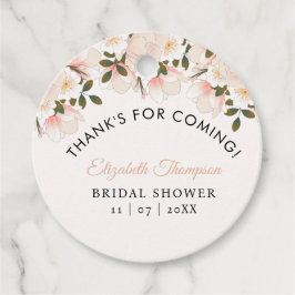 Beige Pink Floral Pattern Bridal Shower Gåvor Etiketter