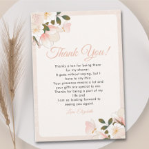 Beige Pink Floral Pattern Bridal Shower