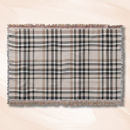 Beige Plaid Filt