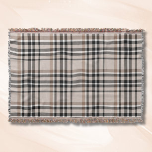 Beige Plaid Filt