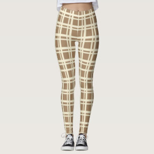 Beige Play Tartan Checkered Mönster Leggings