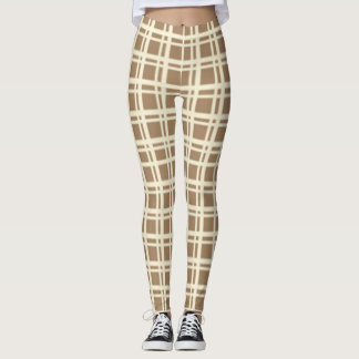 Beige Play Tartan Checkered Mönster  Leggings