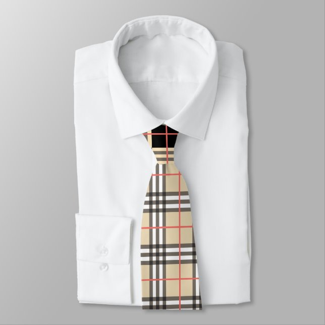 Beige Play Tartan Checkered Mönster Play Mönster Slips (Bunden)