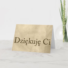 Beige polsk tackanmärkningsDziekuje Ci Tack Kort