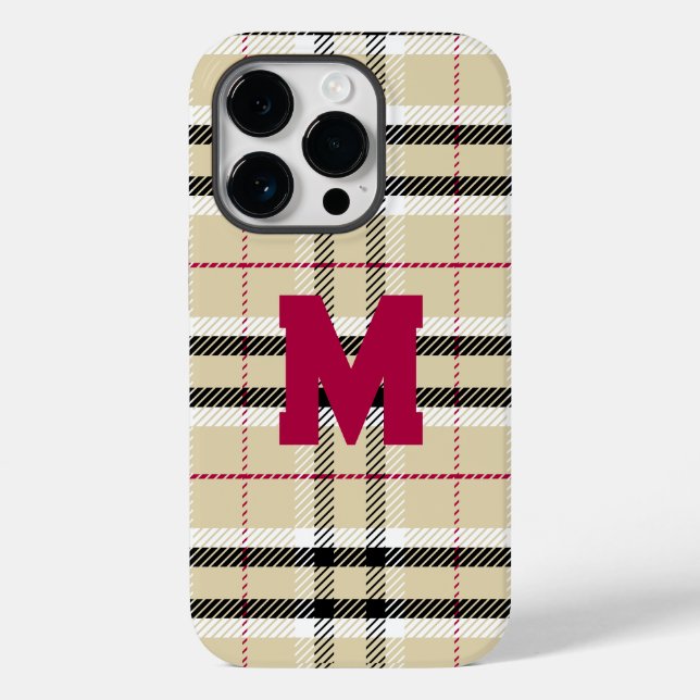 Beige Preppy Play Mode Monogram Personlig (Baksida)