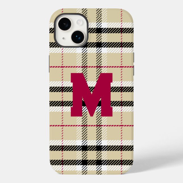 Beige Preppy Play Mode Monogram Personlig (Baksida)