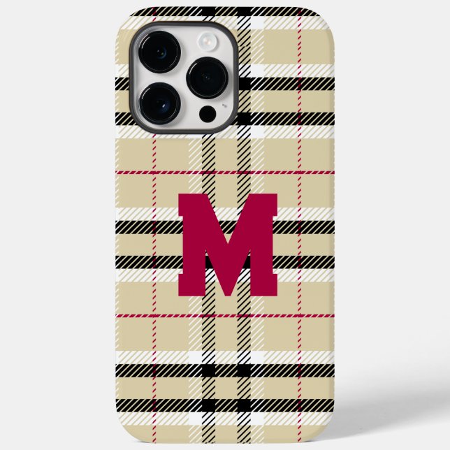 Beige Preppy Play Mode Monogram Personlig (Baksida)