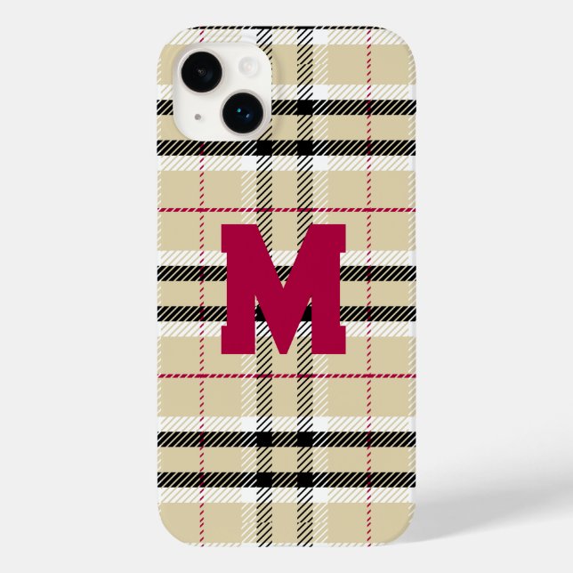 Beige Preppy Play Mode Monogram Personlig (Baksida)