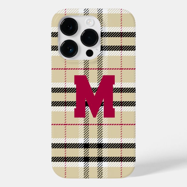 Beige Preppy Play Mode Monogram Personlig (Baksida)
