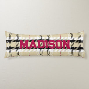 Beige Preppy Play Mode Monogram Personlig Kroppskudde