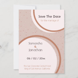 Beige prickar och cirklar Bröllop Save The Date Inbjudningar