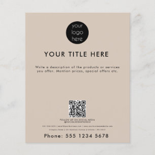Beige Professionell Business Logotyp Promotive Flygblad