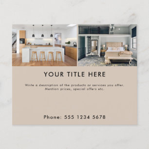 Beige Promotive Business 2 Photo Banner & Text Flygblad