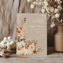 Beige Pumpkin Gender Neutral Baby Shower