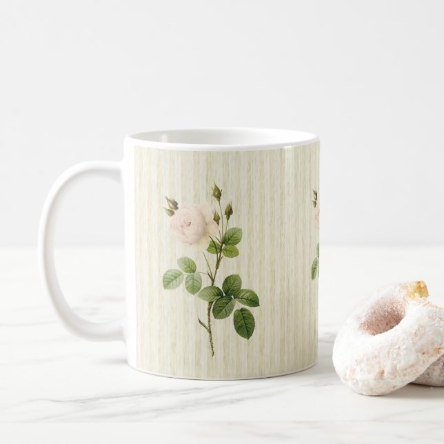 Beige Rand Blommigt Mugg (Med munk)
