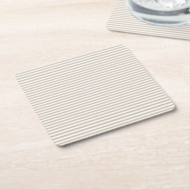 Beige ränder vit bakgrundsmönster underlägg papper kvadrat (Vinklad)