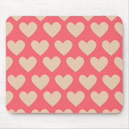 Beige Red Cute Simple Heart Mönster Musmatta