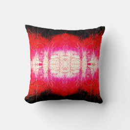 Beige Red Orange Black Symmetrical Art Abstrakt Kudde