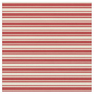 Beige & Red Stripe/Lining Mönster Tyg