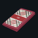 Beige Red Tartan Play Monogram<br><div class="desc">Den här plånboken har en beige,  röd och grönt tartan plaid mönster. Gör en söt gåva,  särskilt till julens helgdagar. Kontakta mig gärna om du behöver hjälp med anpassningar eller vill ha ändringar i objekten.</div>