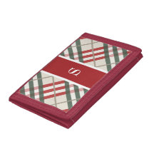 Beige Red Tartan Play Monogram
