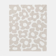 Beige Retro Groovy Baby Flowers Mönster